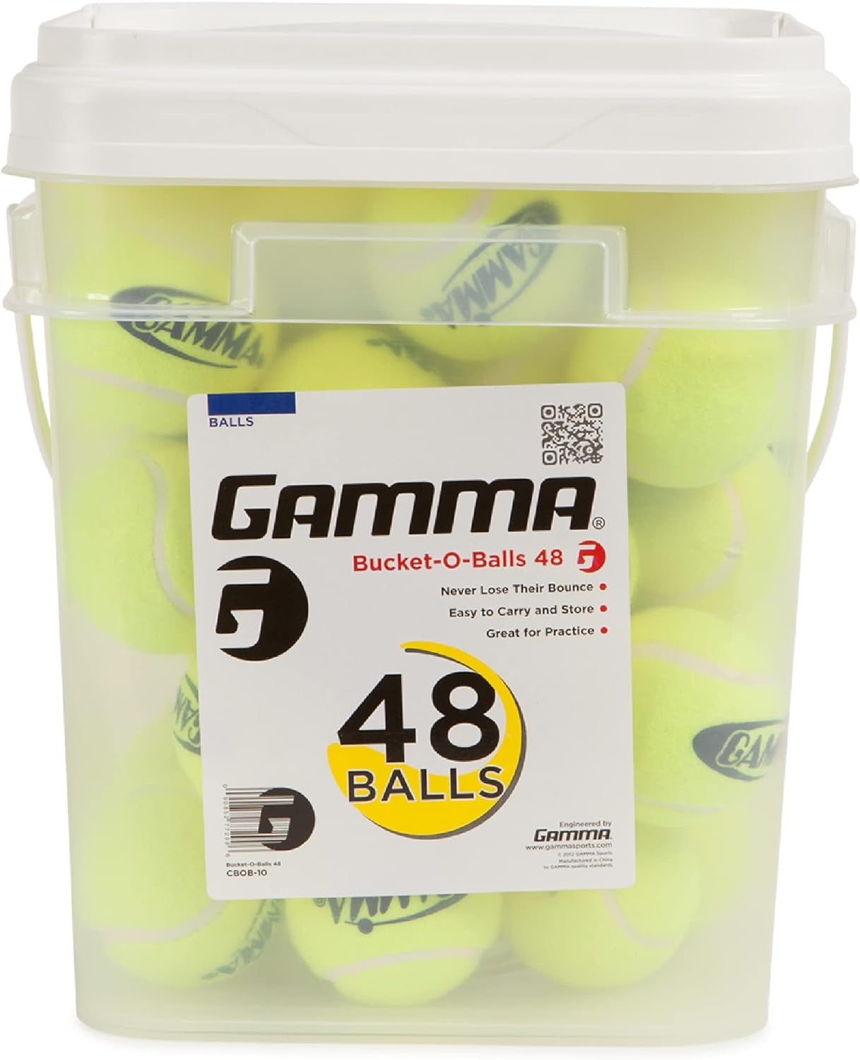 Sports Pressureless Tennis-Balls Bucket, Bulk Tennis Balls, Premium Tennis Accessories, Pack of 48