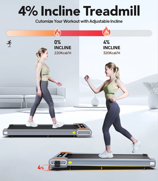 Walking Pad with Incline under Desk Treadmill 2.5HP Electric Treadmill Walking Jogging Machine for Home Office with Remote Control 265Lbs